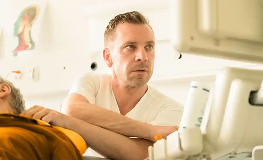 Transcranial duplex neurosonography examination at Neuromobil
